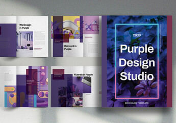 Purple Design Studio Promo Marketing Portfolio Brochure Layout