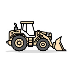 Obraz premium Illustration of a yellow front loader construction vehicle.