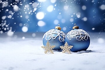 Christmas background ornament snow winter gift and copy space concept by AI Generated