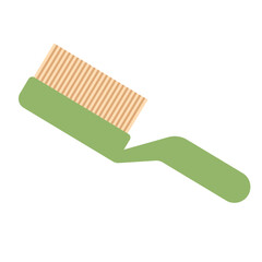 Flat Simple Green Brush Cleaning Tool Equipment Illustration Graphic