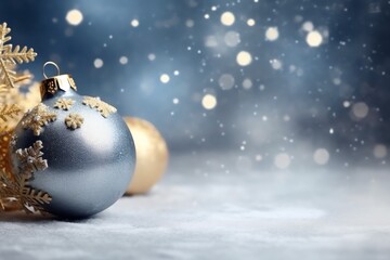 Christmas background ornament snow winter gift and copy space concept by AI Generated