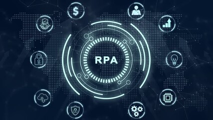 RPA Robotic process automation innovation technology concept. Business, technology, internet and networking concept. - Powered by Adobe