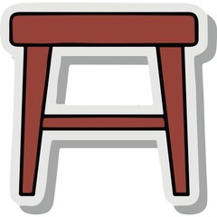 Obraz premium Simple Wooden Stool Icon Illustration