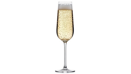 Elegant champagne flute with bubbles isolated PNG, celebratory drink for special occasions and festive events on transparent background