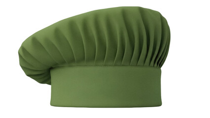 Olive green chef s hat PNG isolated on transparent background, professional kitchen headwear for cooking and culinary arts