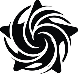 Fototapeta premium Abstract Swirling Star Shape With Sharp Blades vector illustration
