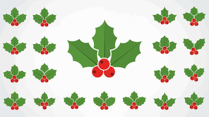 Decorative Holly Berries and Leaves Pattern for Christmas and Winter Holidays