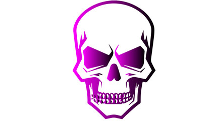 Abstract Neon Skull Glow Background with Radiant Color Rings