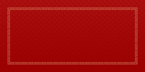 Happy Chinese new year 2026 , modern design set in red, gold and white colors , Year of the horse zodiac , Asia oriental traditional ornament, frame and border ,