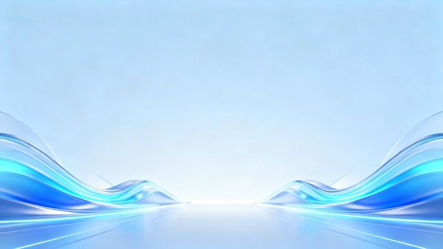 Fluid light blue gradient background with elegant and dynamic tech effects, strong tech vibe.