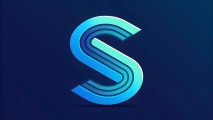 Sleek and abstract initial s logo featuring a vibrant blue gradient and layered detail