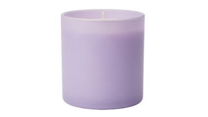 Lavender scented candle in a glass jar isolated PNG, aromatherapy and home fragrance for relaxation and stress relief