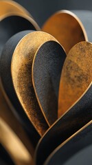 close up of gold metal heart decoration