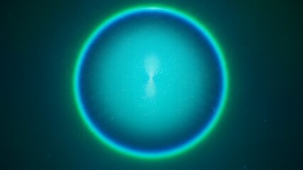 Glowing blue green circle with light effect