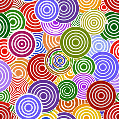 Colorful concentric circles creating a vibrant and repeating pattern design