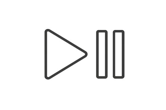 Play and pause media control icon displaying a triangular play symbol and two vertical bars for pause