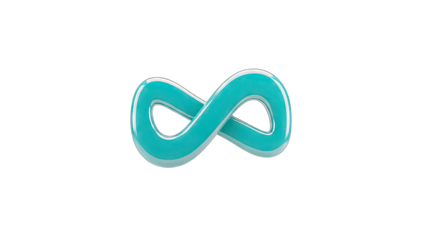 Turquoise Infinity Symbol on White Background