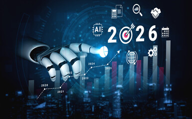 AI predicting 2026 business trends through advanced analytics, visualizing global growth and innovation for strategic decision-making Parse