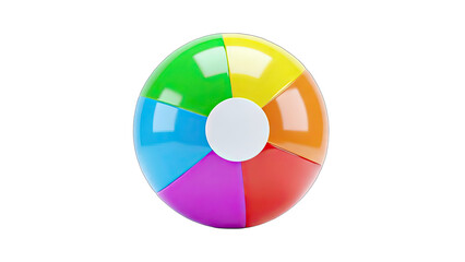 Colorful Beach Ball Isolated on White Background