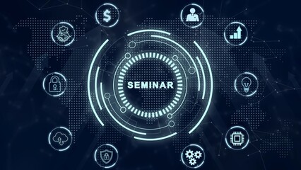 Business, Technology, Internet and network concept. Webinar e-learning. Training concept. 3d illustration