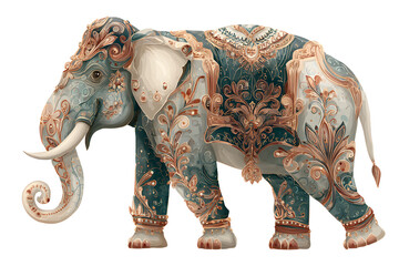 Fototapeta premium Elephant. Popular geometric composition on a transparent background. India. Indian flag. East. For designers, marketers, IT professionals. Popular image, illustration.