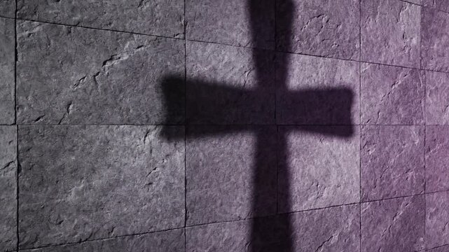 Lenten Season Background With Cross Silhouette Formed by Light and Shadow Sacred Mood
