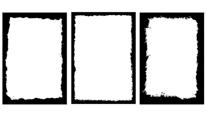 Rectangular frame template collection . distress texture . Grunge tiny frame borders isolated on the background . Rough edges effect . 