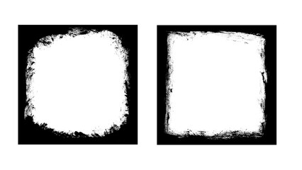 Grunge frame border texture on isolate background. Old grunge frame with dust texture. Texture black frame old grunge square frame.