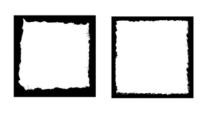 Set of dotted abstract frame. Distressed overlay texture. Set of frame different distressed black texture.