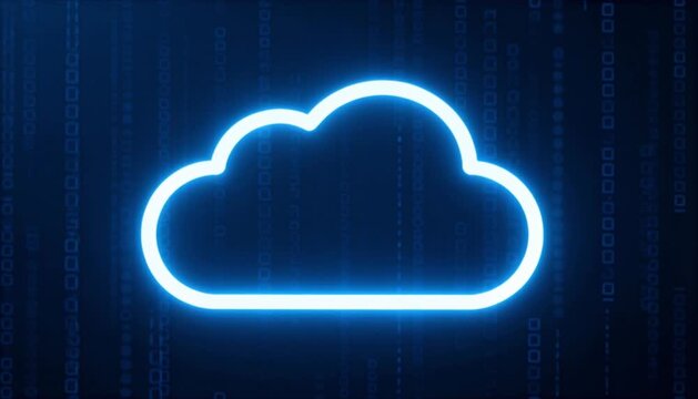 luminous cloud icon for data and connectivity concept perfect for data privacy day - Powered by Adobe