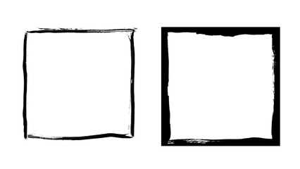  frames with worn paper effect on black background. Textured rectangles with old, grunge, grainy, vintage, worn, dust effect. Simple object mockup. 