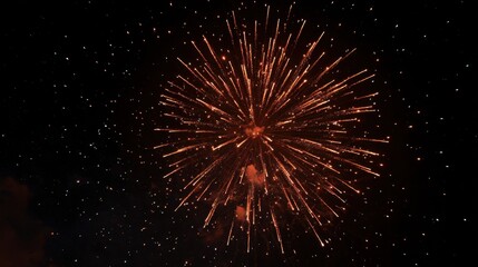 Fototapeta premium Fireworks light up the night sky during a celebration event in the city at midnight