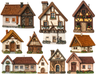 Charming, whimsical cottages with varied architectural styles