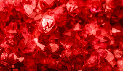 Amethyst red crystals. Gems. Mineral crystals in the natural environment. Texture of precious and semiprecious stones. Seamless background with copy space colored shiny surface of precious stones. © Vera