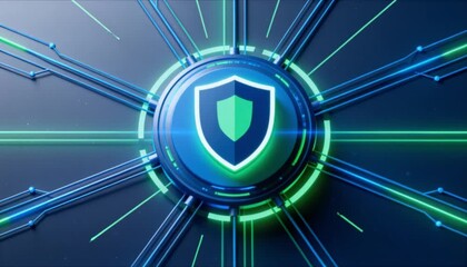 secure digital network visualization with protected core node perfect for data privacy day