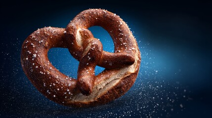 pretzel on black background