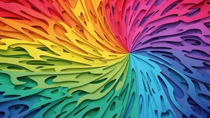 Vibrant Rainbow Swirl - A Kaleidoscope of Colors in Abstract Art.