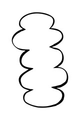 Simple hand drawn vertical wavy frame or stacked bubble shape