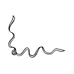 Simple hand-drawn doodle of a wavy corner ribbon or decorative line