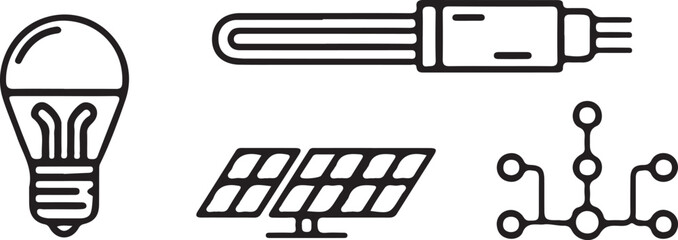 Energy and Sustainability Icons for Clean Technology.