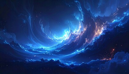 Hexagon Background Glowing Honeycomb Pattern In Yellow Blue Colors for AI, Tech Digital Forum and Conference Ad Presentation. Hexagonal Modern Texture. Halftone Gradient Backdrop. Vector Abstract BG