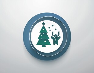 Christmas holiday icon set featuring festive winter elements such as candy cane, snowman, gift box, bell, star, gingerbread, ornaments and decorations.