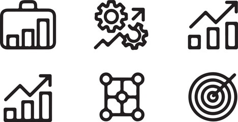 Business Collaboration and Strategy Icons for Success.