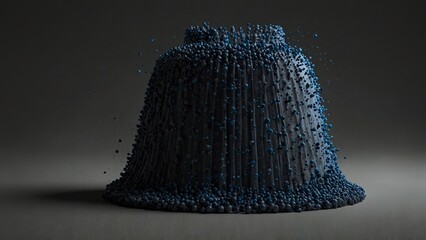Artistic visualization of large pile of blue balls in the shape of cone - Generative AI