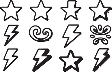 Achievement and Success Icons with Stars.