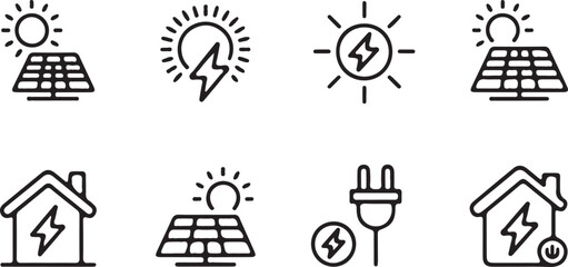 Energy and Power Icons for Sustainability and Technology.
