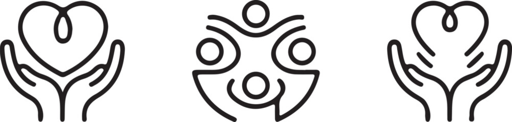 Heart and Care Symbols for Compassion and Support.