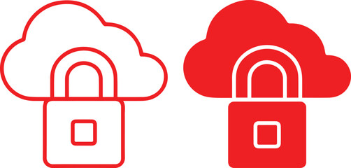 cloud, padlock, lock, security, data protection, safety, icon, simple, minimalist, black and white