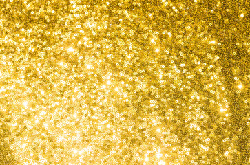 Abstract blurred shiny gold fabric texture background, blank gold fabric pattern background