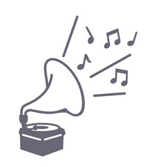 蓄音機のシンプルなイラスト